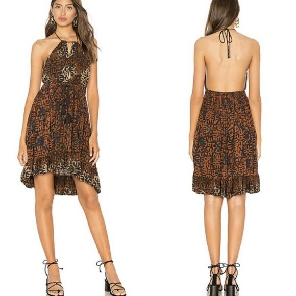 Free People Dresses & Skirts - Free People Beach Day Halter Mini Ruffle Dress M